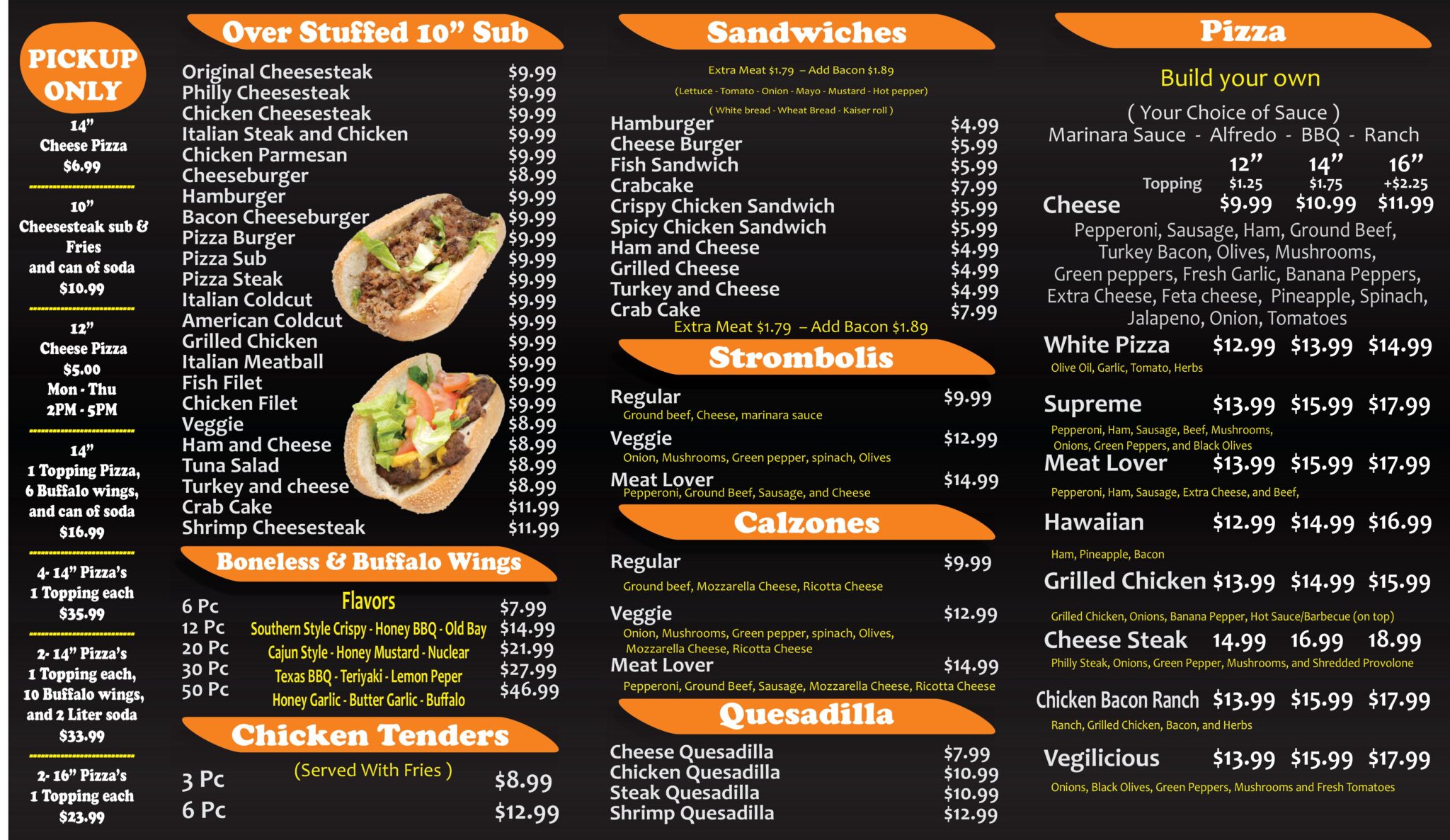 Halal Platter - Pizza and Subs